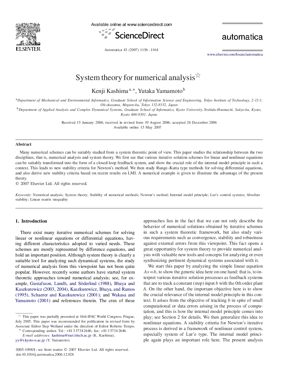 System theory for numerical analysis 