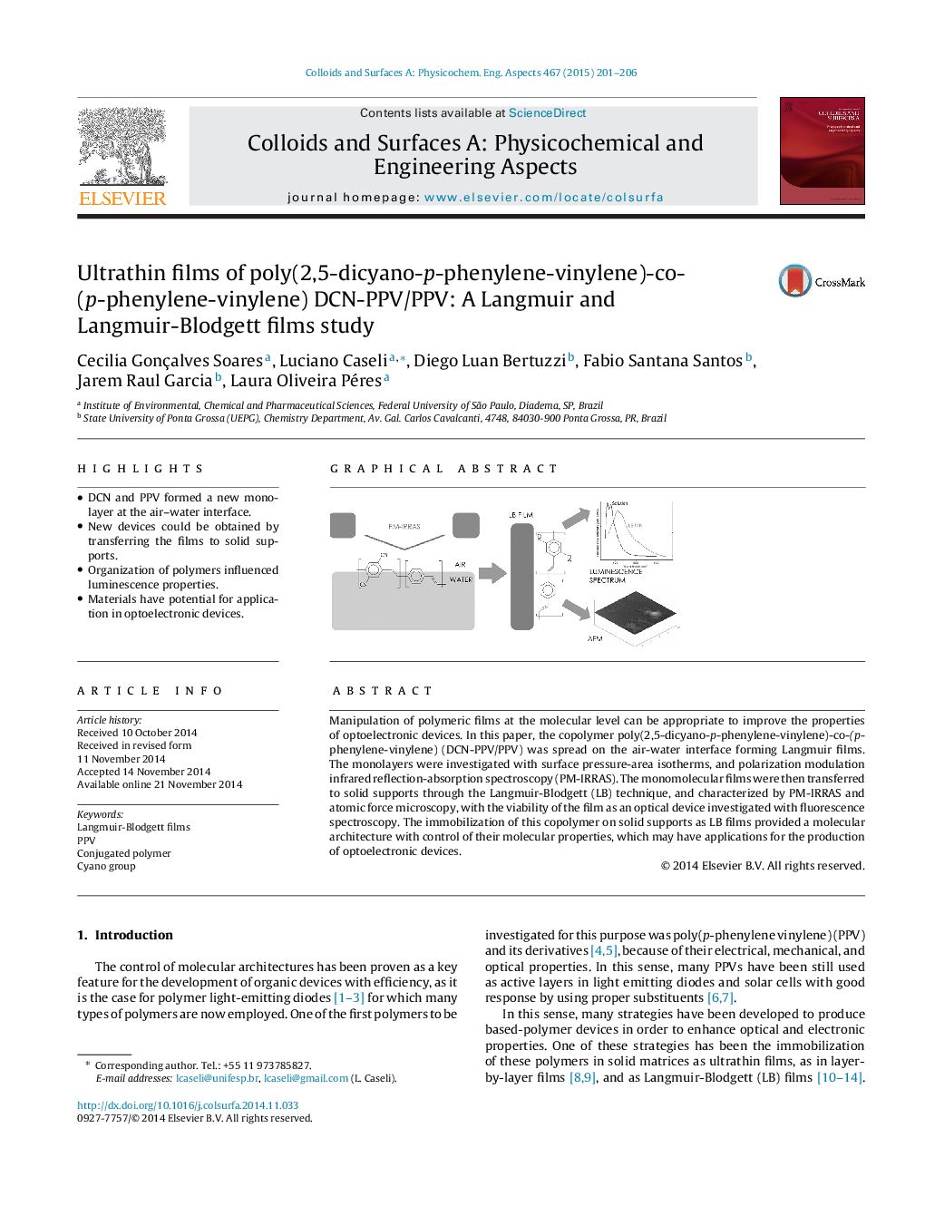 Ultrathin films of poly(2,5-dicyano-p-phenylene-vinylene)-co-(p-phenylene-vinylene) DCN-PPV/PPV: A Langmuir and Langmuir-Blodgett films study