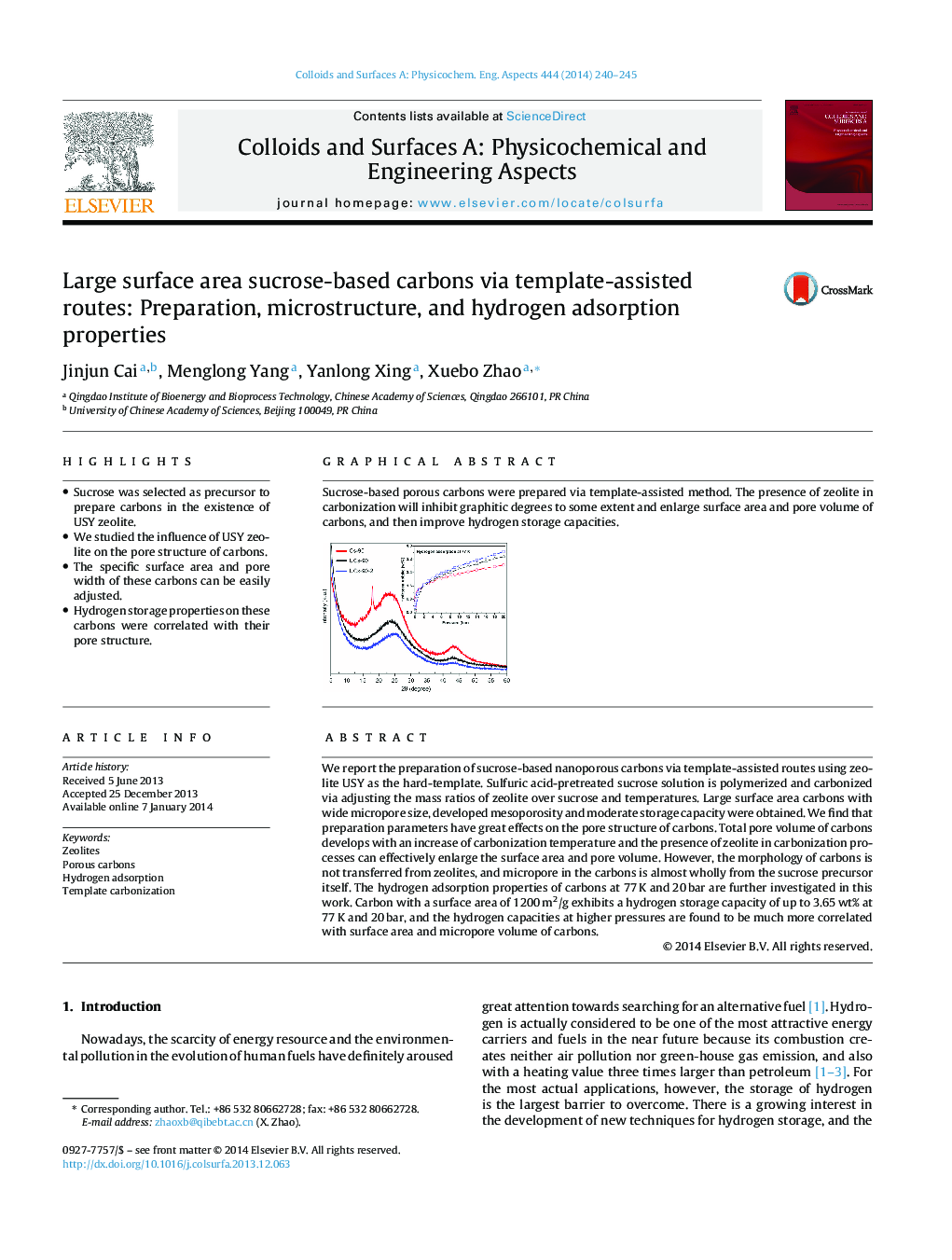 Large surface area sucrose-based carbons via template-assisted routes: Preparation, microstructure, and hydrogen adsorption properties