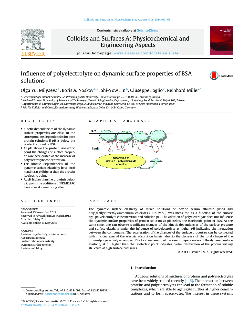 Influence of polyelectrolyte on dynamic surface properties of BSA solutions