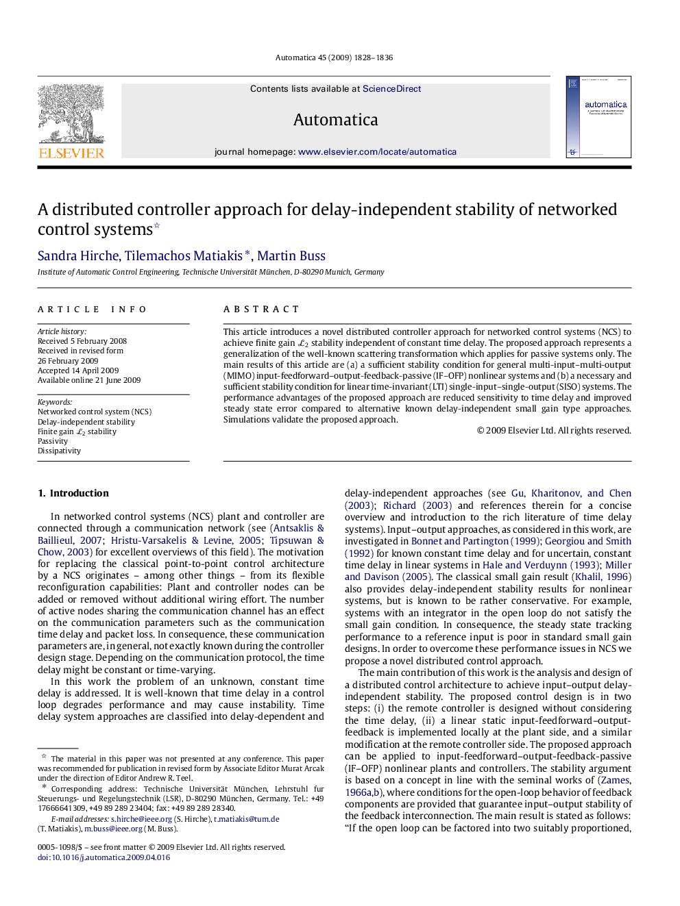 A distributed controller approach for delay-independent stability of networked control systems 