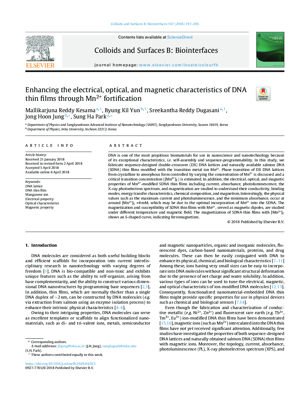 Enhancing the electrical, optical, and magnetic characteristics of DNA thin films through Mn2+ fortification