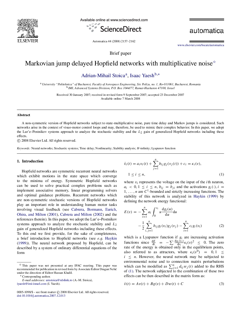 Markovian jump delayed Hopfield networks with multiplicative noise 