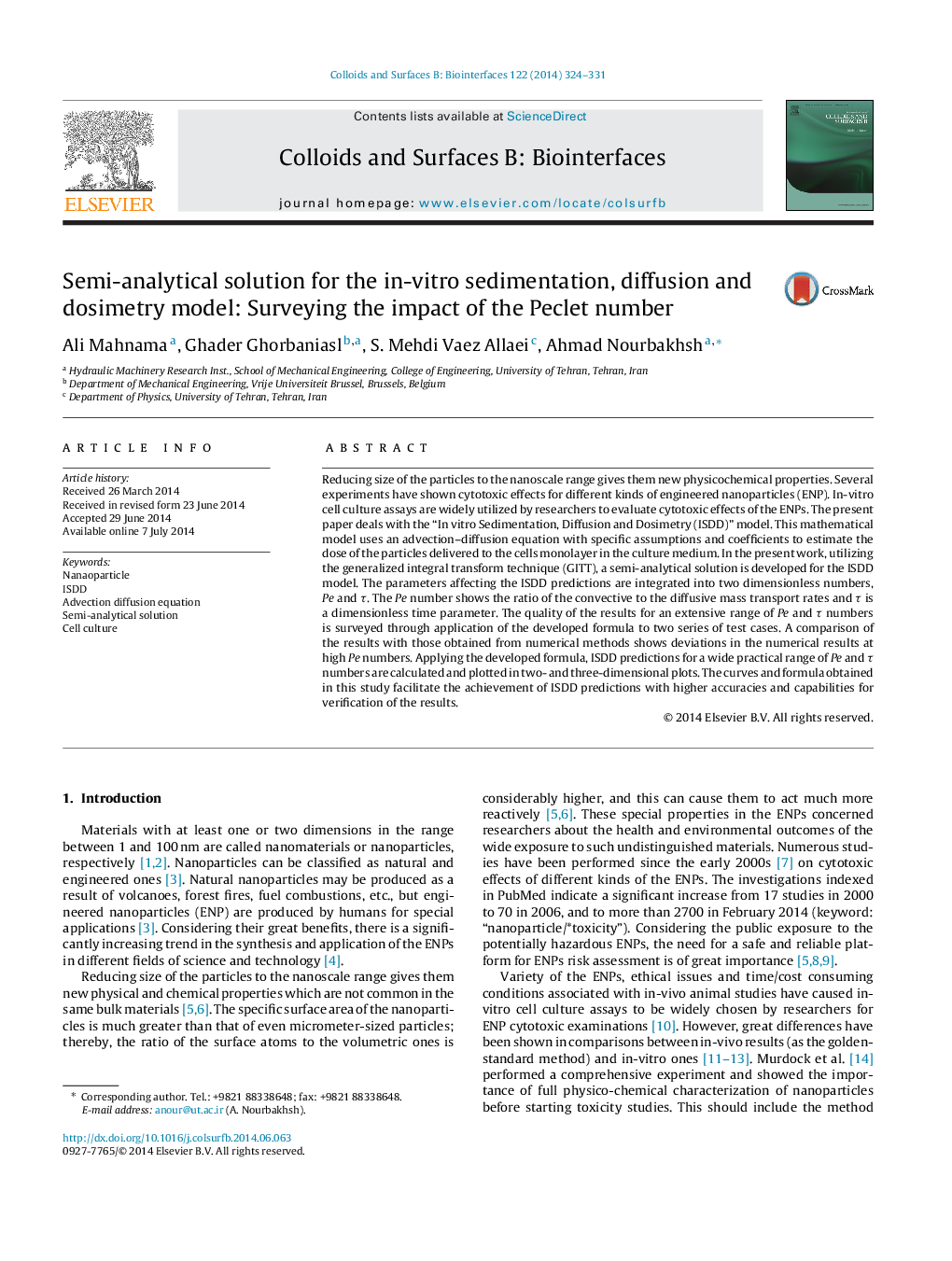 Semi-analytical solution for the in-vitro sedimentation, diffusion and dosimetry model: Surveying the impact of the Peclet number