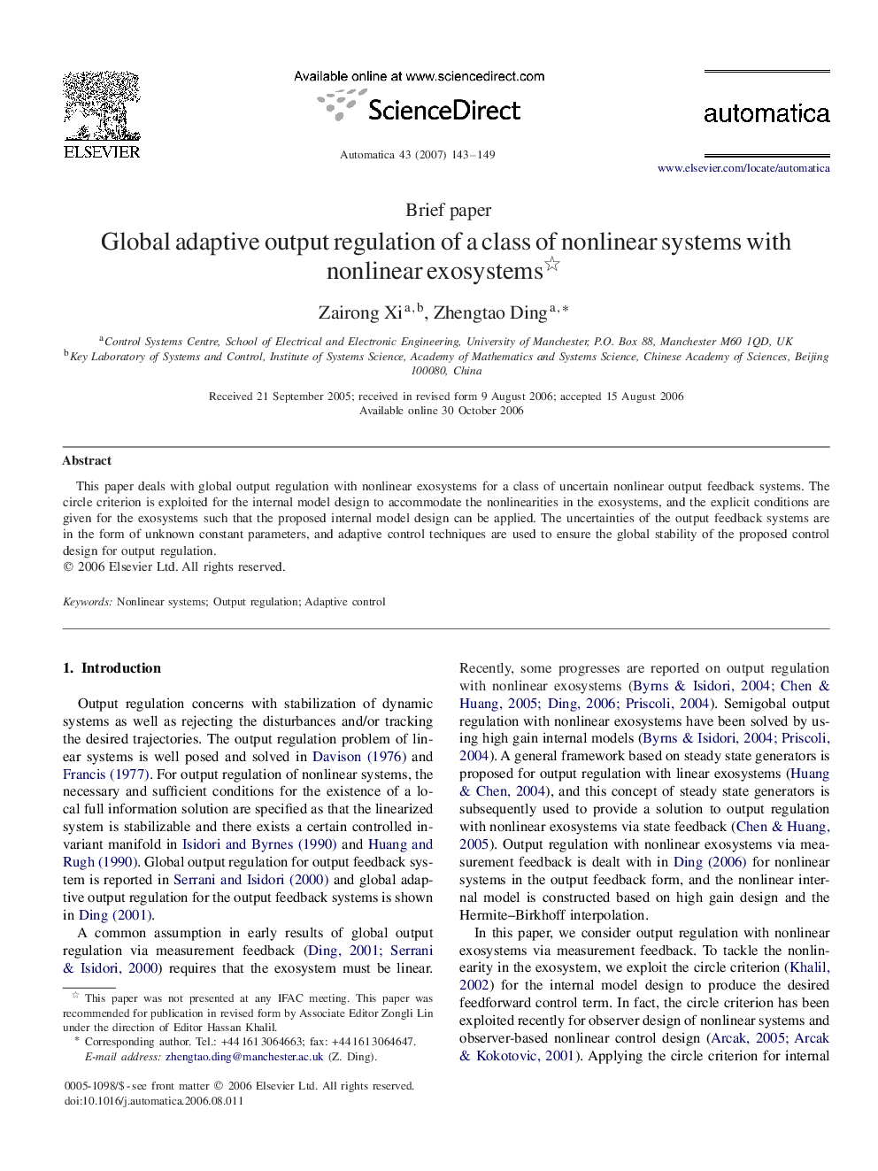 Global adaptive output regulation of a class of nonlinear systems with nonlinear exosystems 