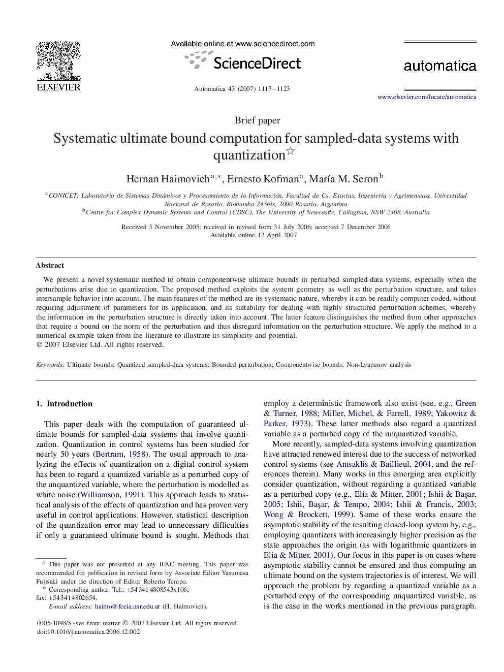 Systematic ultimate bound computation for sampled-data systems with quantization 