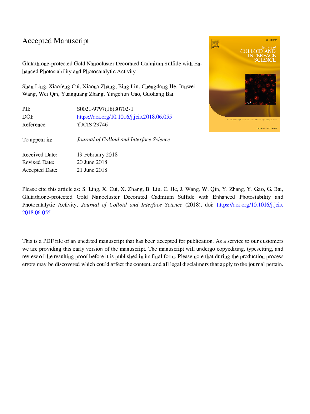 نانوکلستروست طلای محافظت شده با گلوتاتیون سولفید کادمیوم تزئین شده با افزایش قابلیت فتوکپی و فعالیت فتوکاتالیتی 
