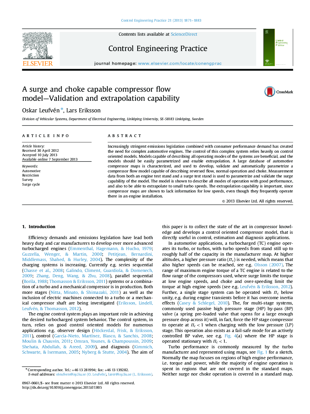 A surge and choke capable compressor flow model—Validation and extrapolation capability