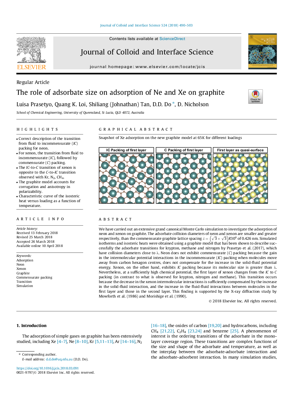 The role of adsorbate size on adsorption of Ne and Xe on graphite