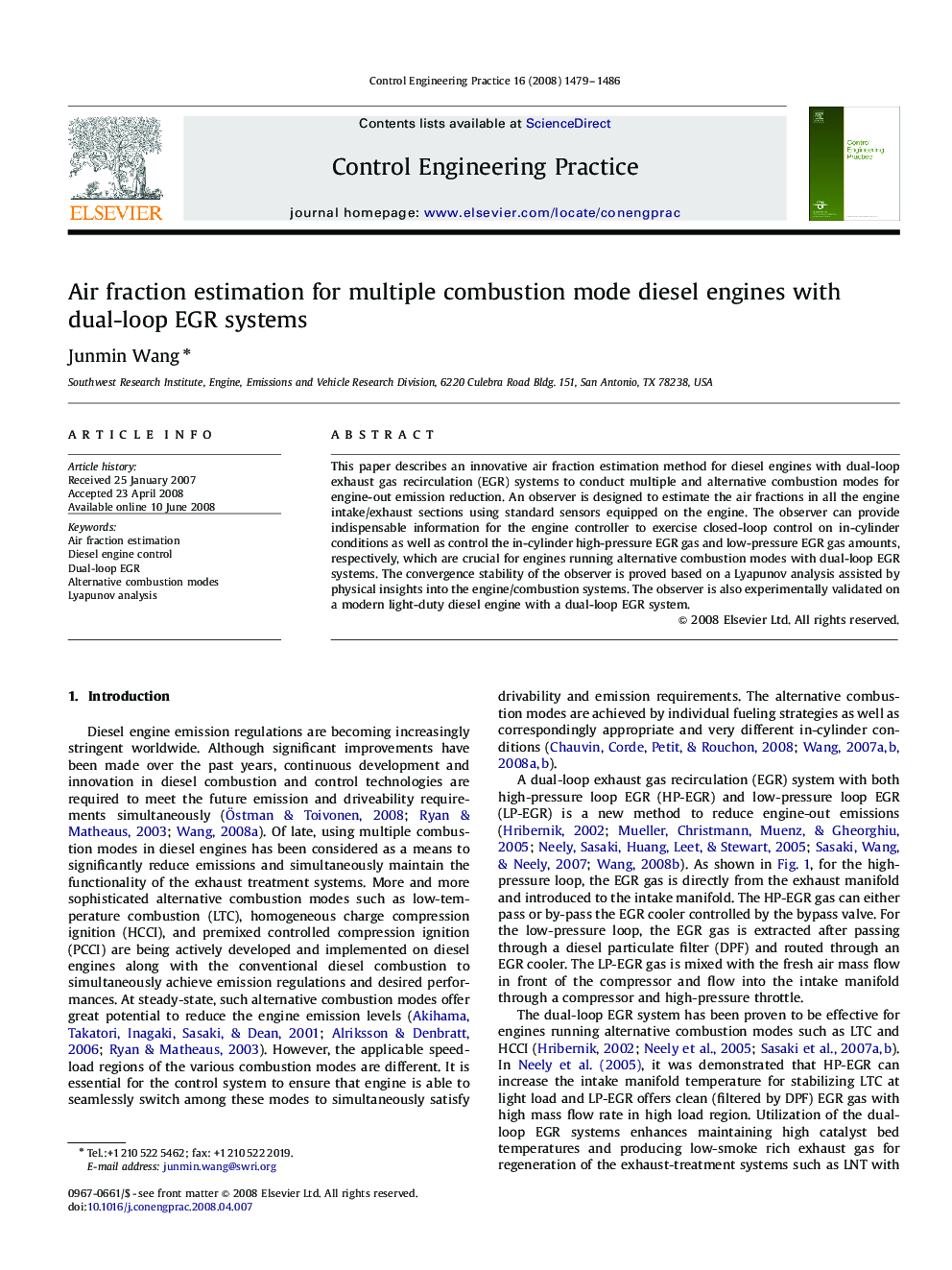 Air fraction estimation for multiple combustion mode diesel engines with dual-loop EGR systems