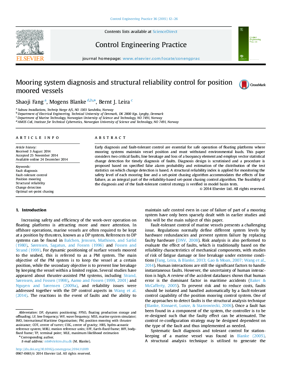 Mooring system diagnosis and structural reliability control for position moored vessels