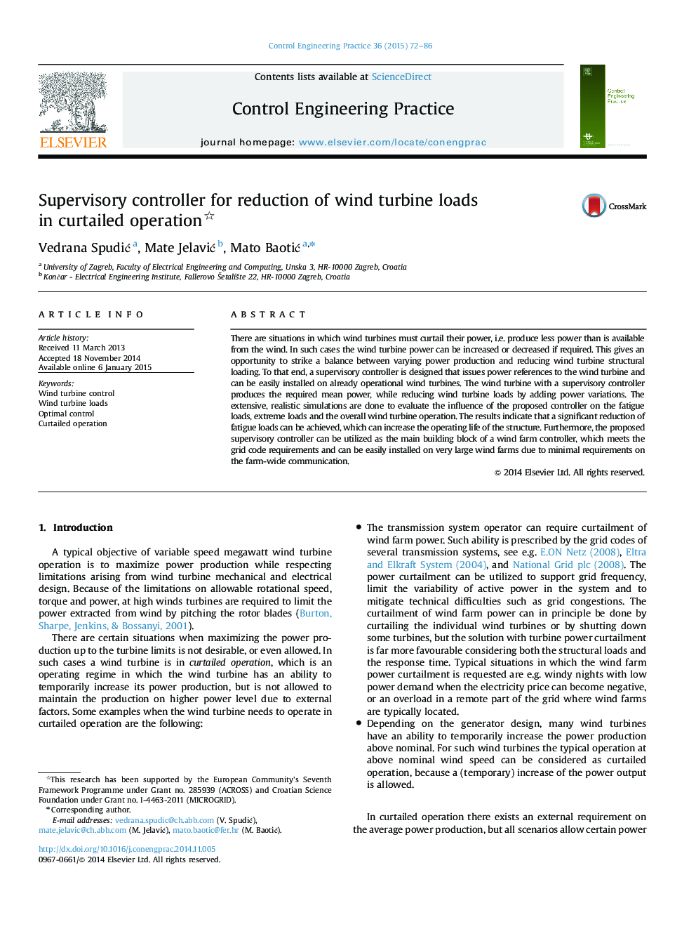 Supervisory controller for reduction of wind turbine loads in curtailed operation 