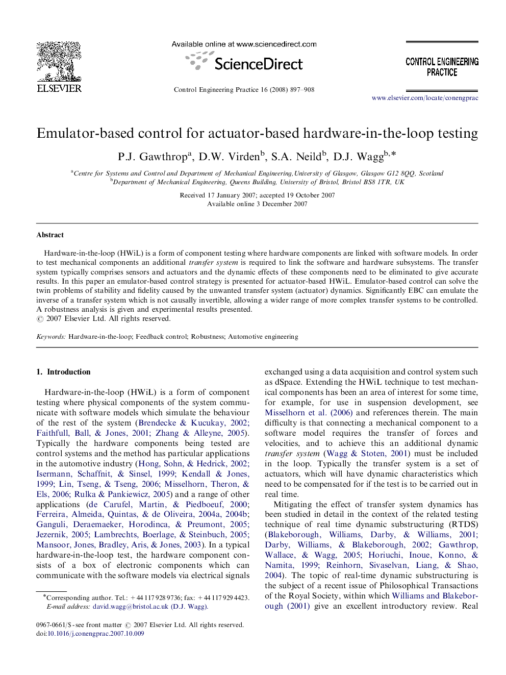 Emulator-based control for actuator-based hardware-in-the-loop testing