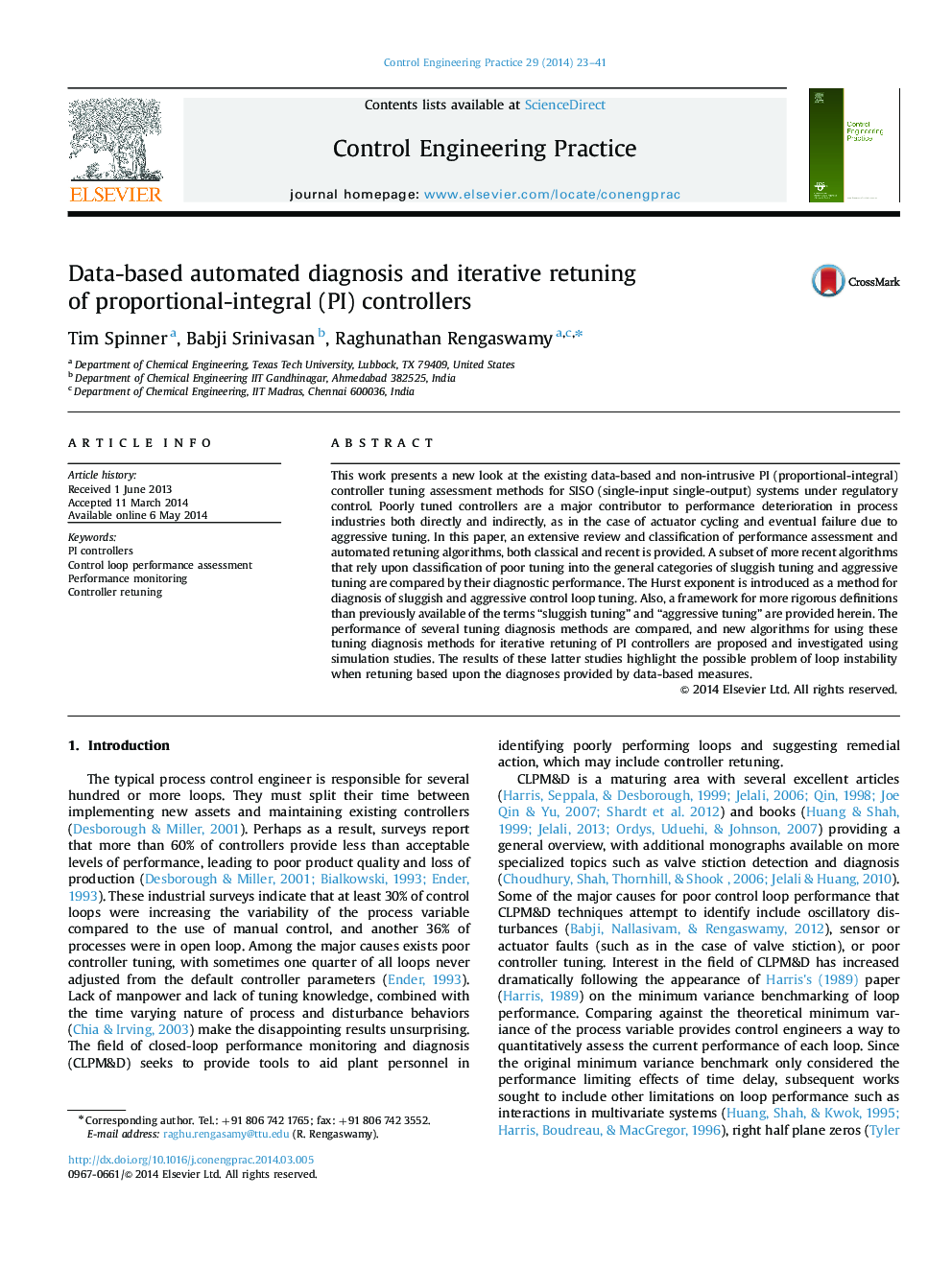 Data-based automated diagnosis and iterative retuning of proportional-integral (PI) controllers