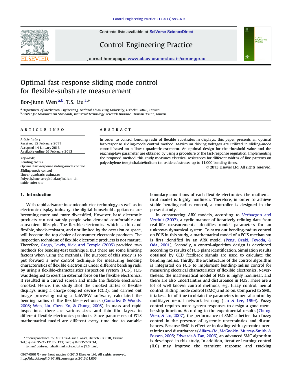 Optimal fast-response sliding-mode control for flexible-substrate measurement