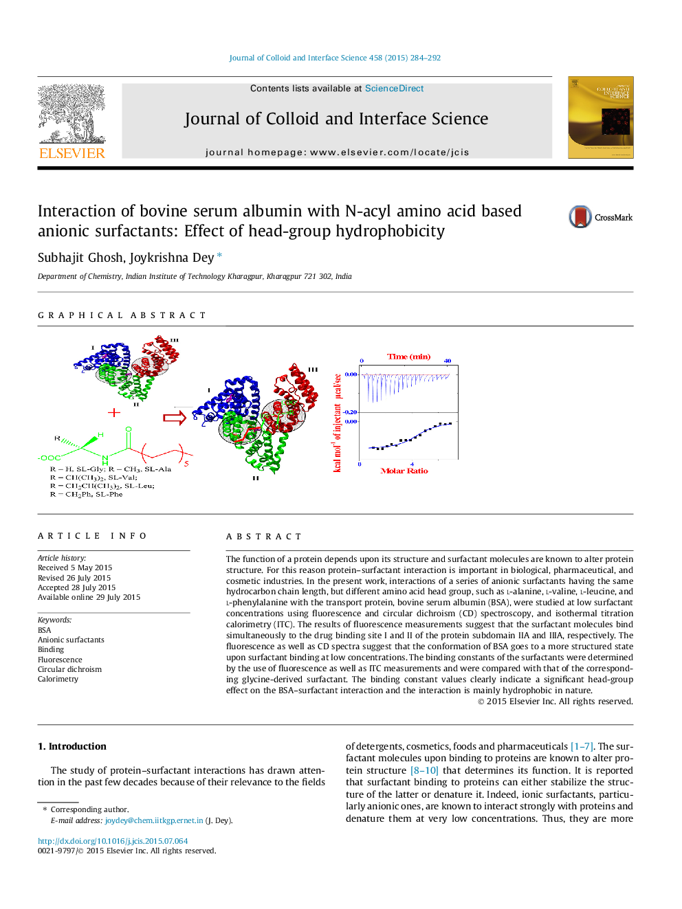 Interaction of bovine serum albumin with N-acyl amino acid based anionic surfactants: Effect of head-group hydrophobicity