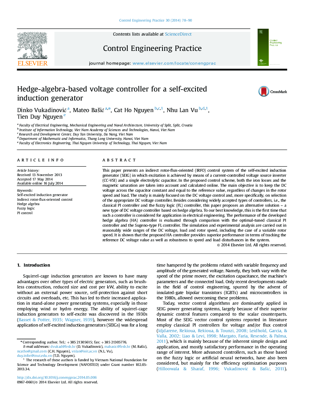 Hedge-algebra-based voltage controller for a self-excited induction generator