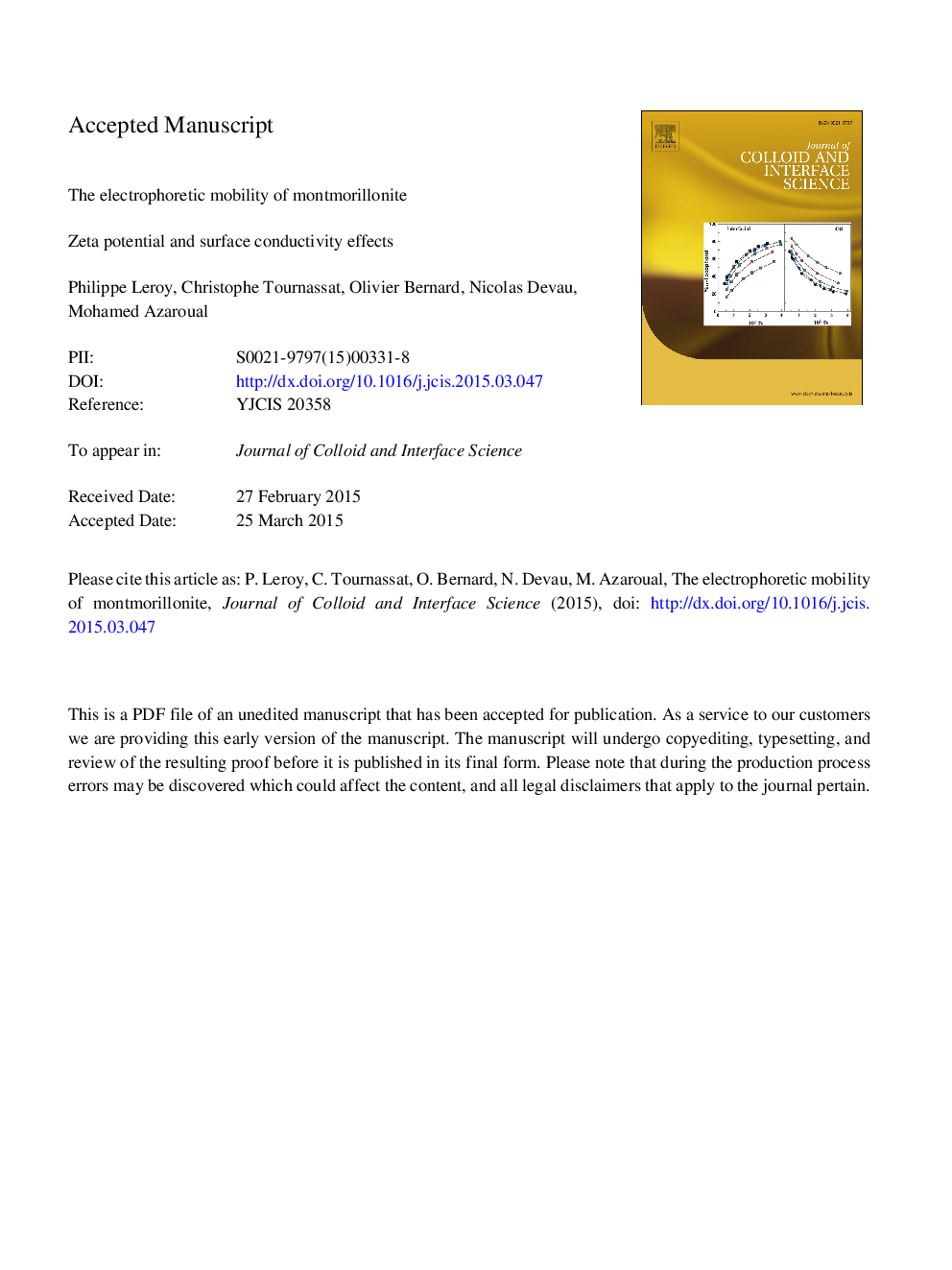 The electrophoretic mobility of montmorillonite. Zeta potential and surface conductivity effects