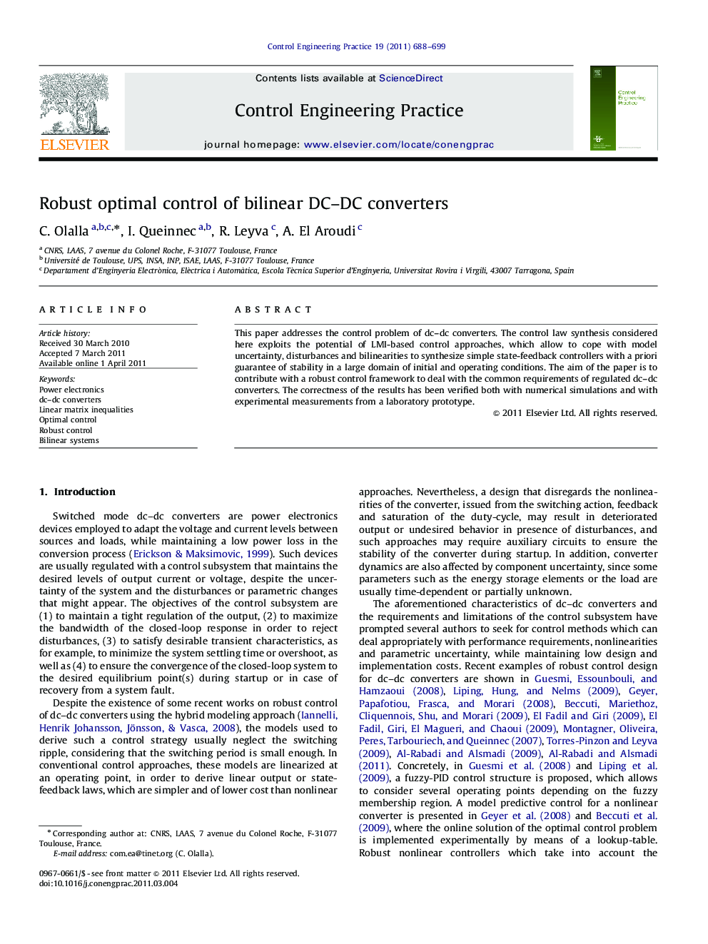 Robust optimal control of bilinear DC–DC converters