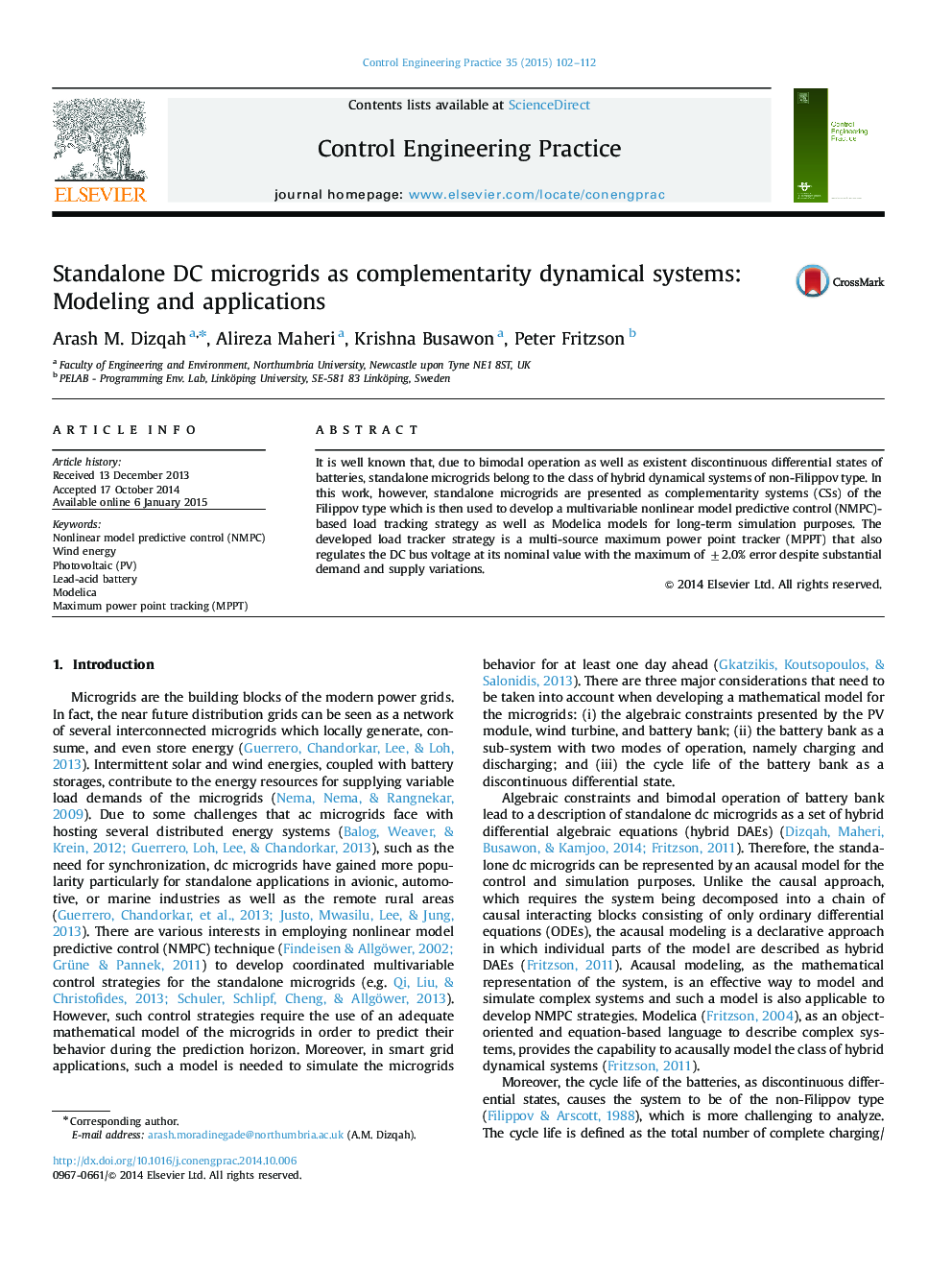 Standalone DC microgrids as complementarity dynamical systems: Modeling and applications