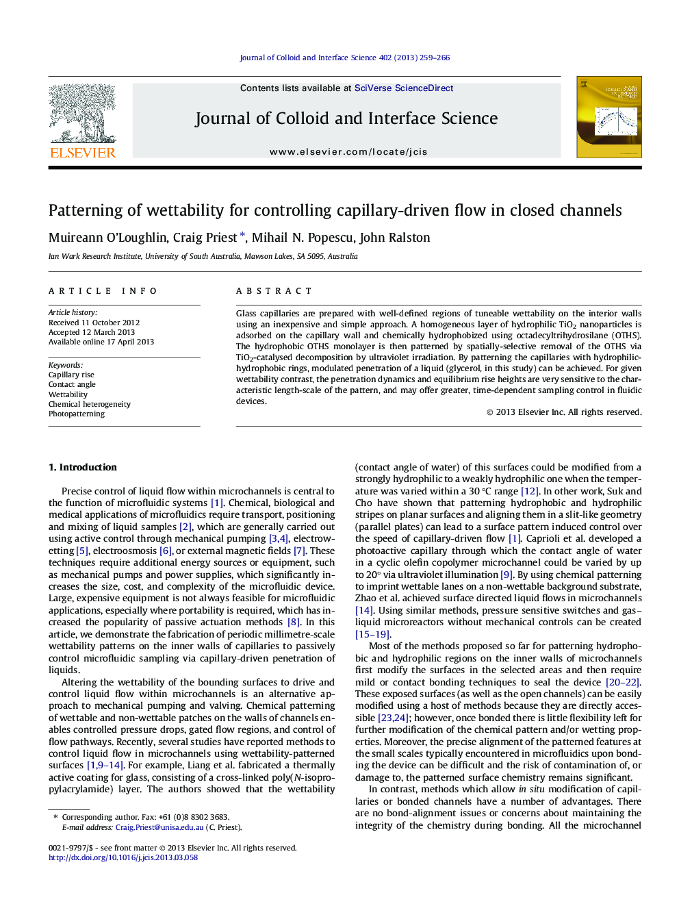 Patterning of wettability for controlling capillary-driven flow in closed channels