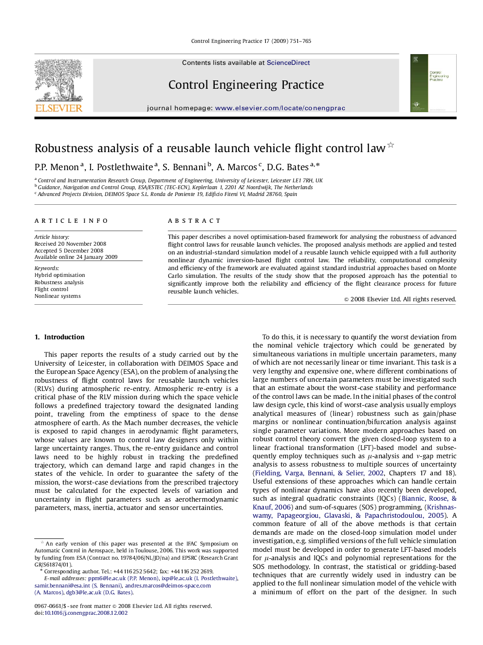 Robustness analysis of a reusable launch vehicle flight control law 