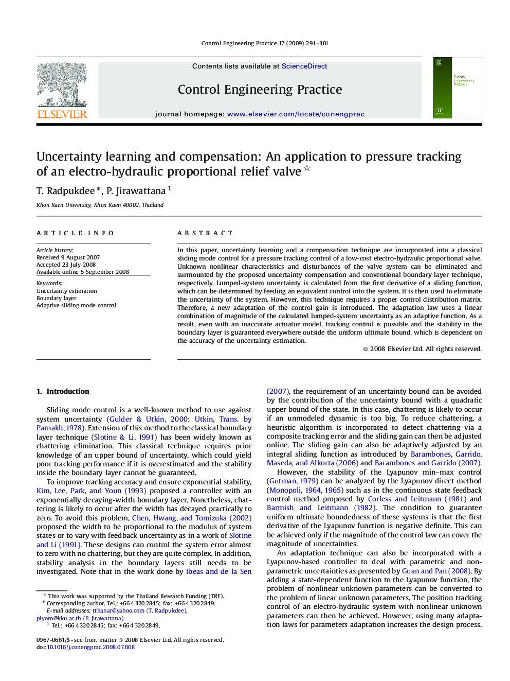 Uncertainty learning and compensation: An application to pressure tracking of an electro-hydraulic proportional relief valve 