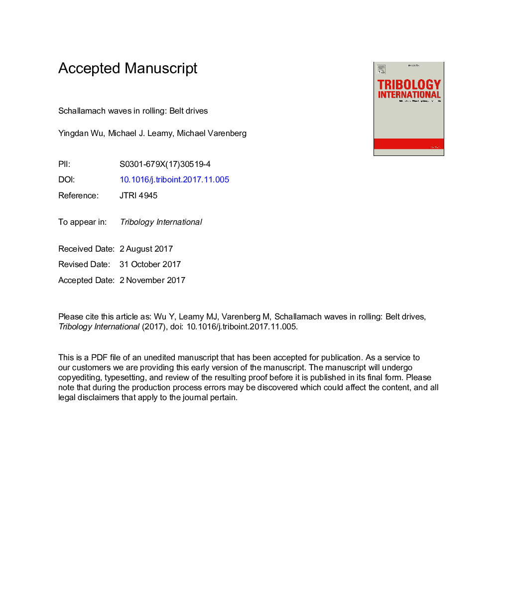 Schallamach waves in rolling: Belt drives