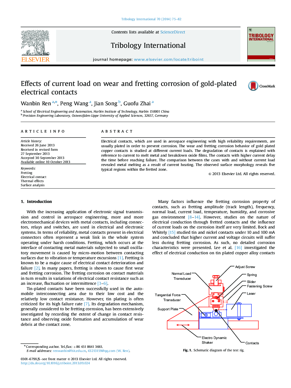 Effects of current load on wear and fretting corrosion of gold-plated electrical contacts