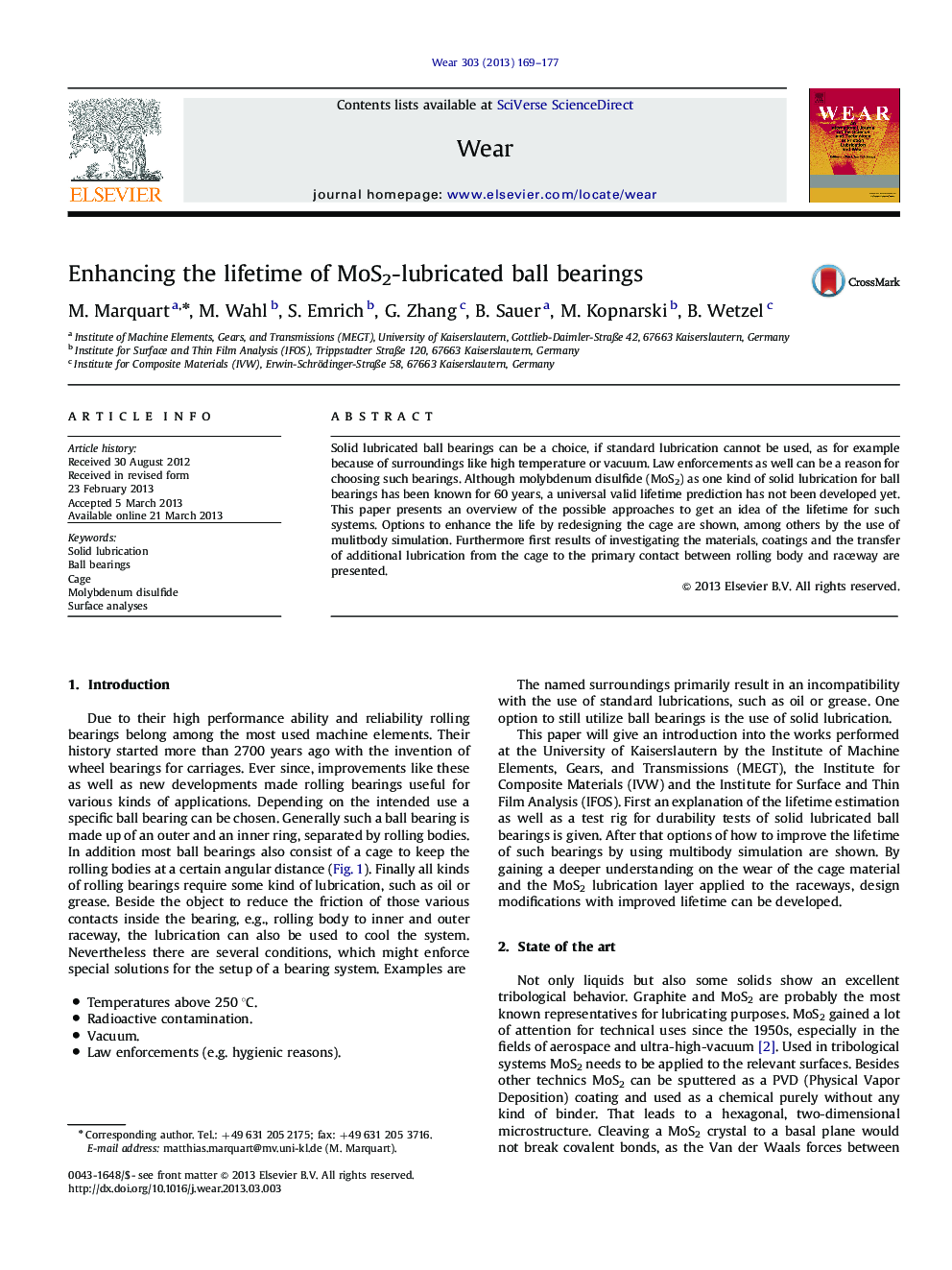 Enhancing the lifetime of MoS2-lubricated ball bearings