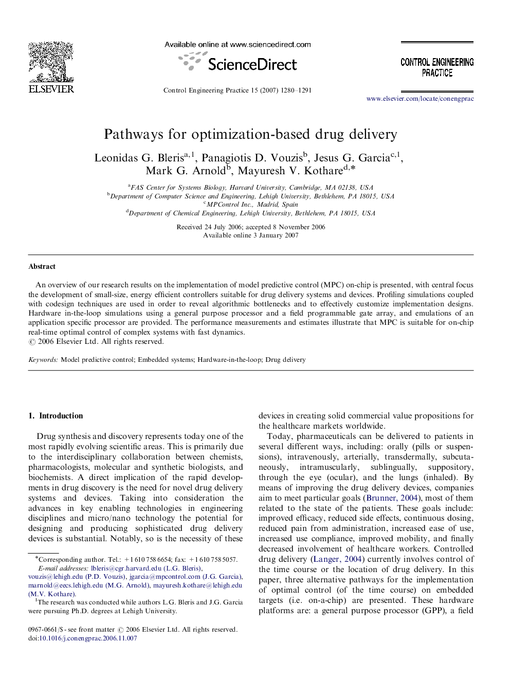 Pathways for optimization-based drug delivery