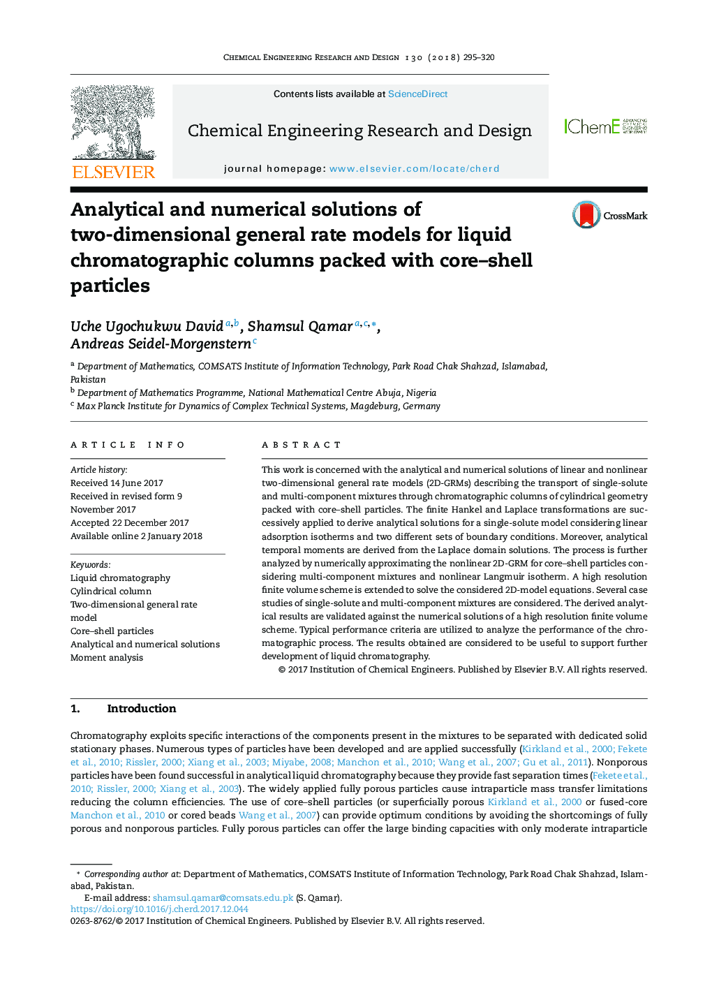 Analytical and numerical solutions of two-dimensional general rate models for liquid chromatographic columns packed with core-shell particles