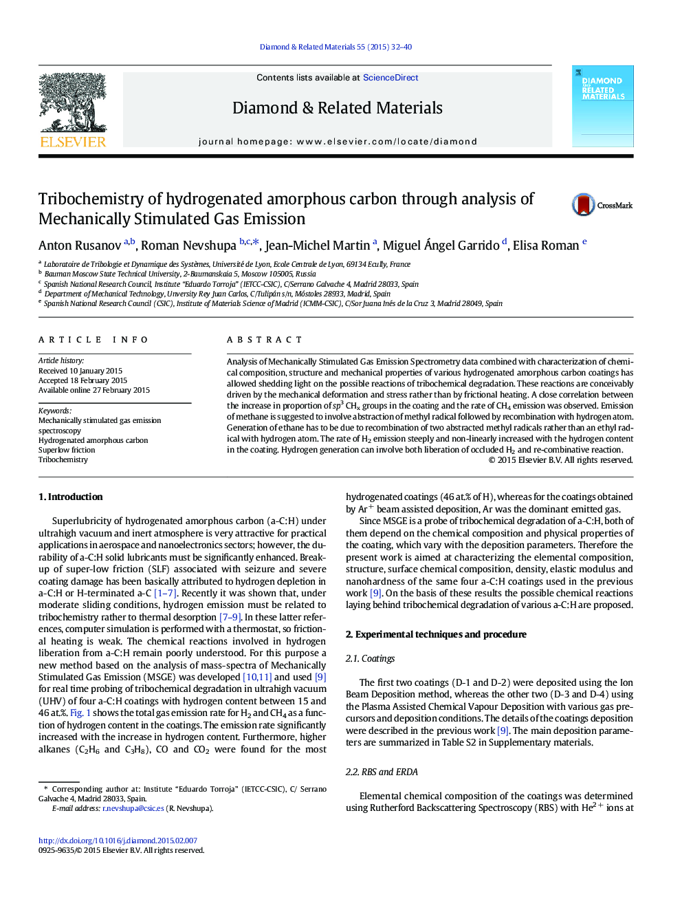 Tribochemistry of hydrogenated amorphous carbon through analysis of Mechanically Stimulated Gas Emission