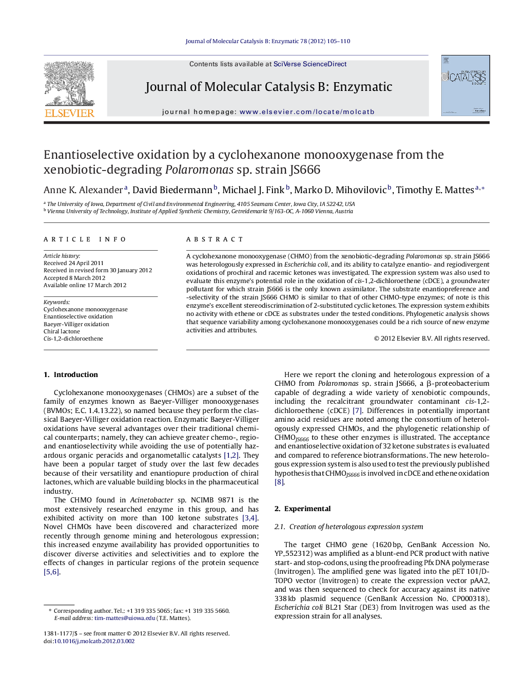 Enantioselective oxidation by a cyclohexanone monooxygenase from the xenobiotic-degrading Polaromonas sp. strain JS666