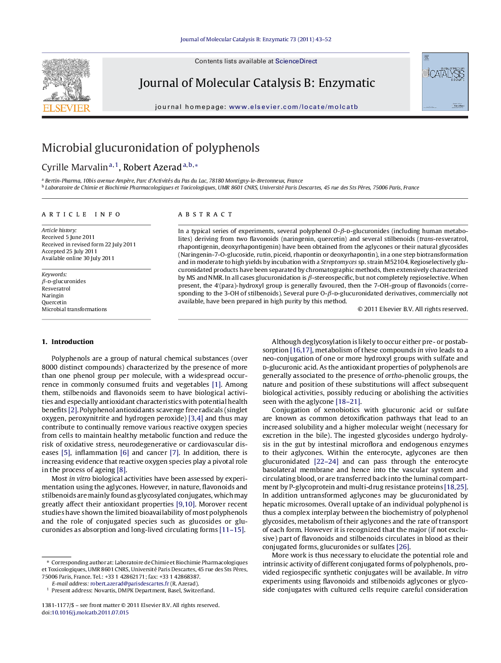 Microbial glucuronidation of polyphenols