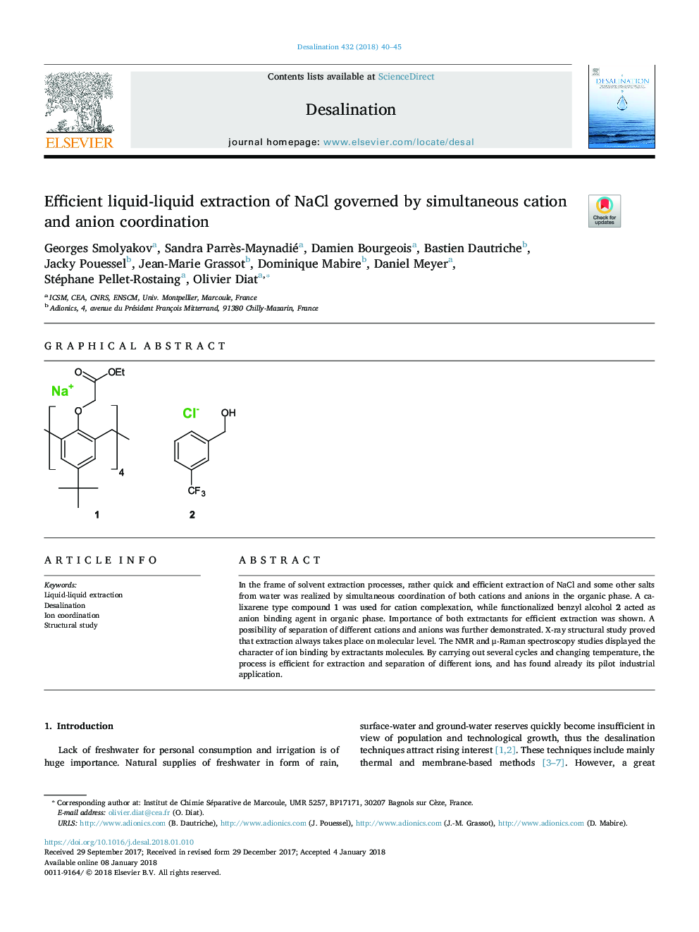 Efficient liquid-liquid extraction of NaCl governed by simultaneous cation and anion coordination