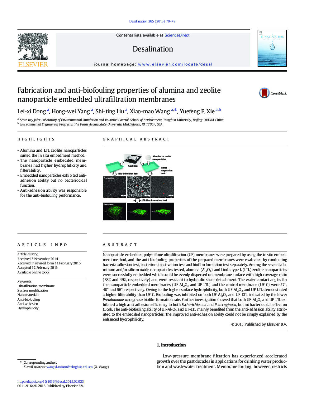 Fabrication and anti-biofouling properties of alumina and zeolite nanoparticle embedded ultrafiltration membranes