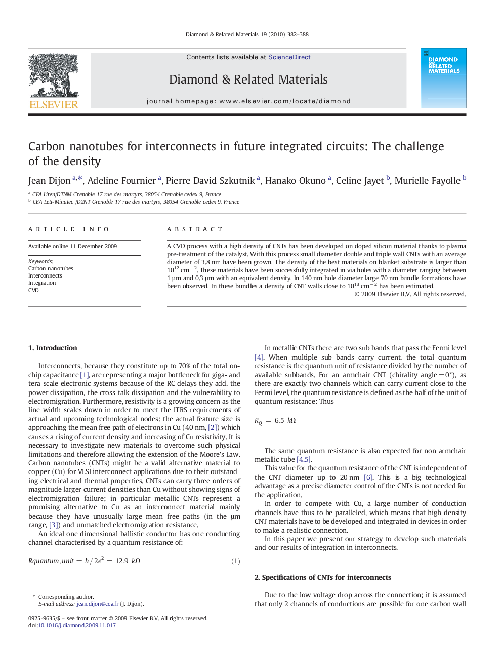 Carbon nanotubes for interconnects in future integrated circuits: The challenge of the density