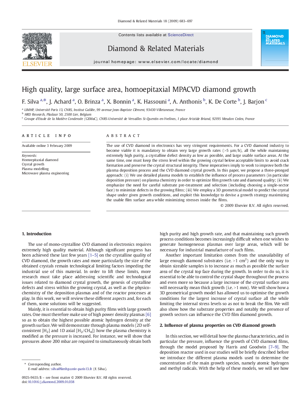 High quality, large surface area, homoepitaxial MPACVD diamond growth