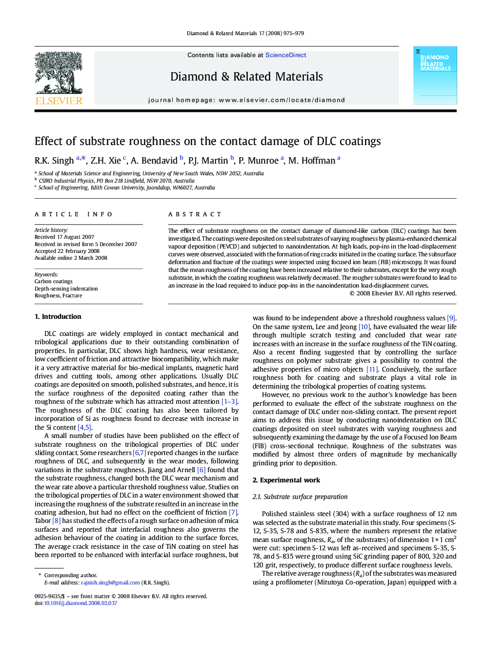 Effect of substrate roughness on the contact damage of DLC coatings