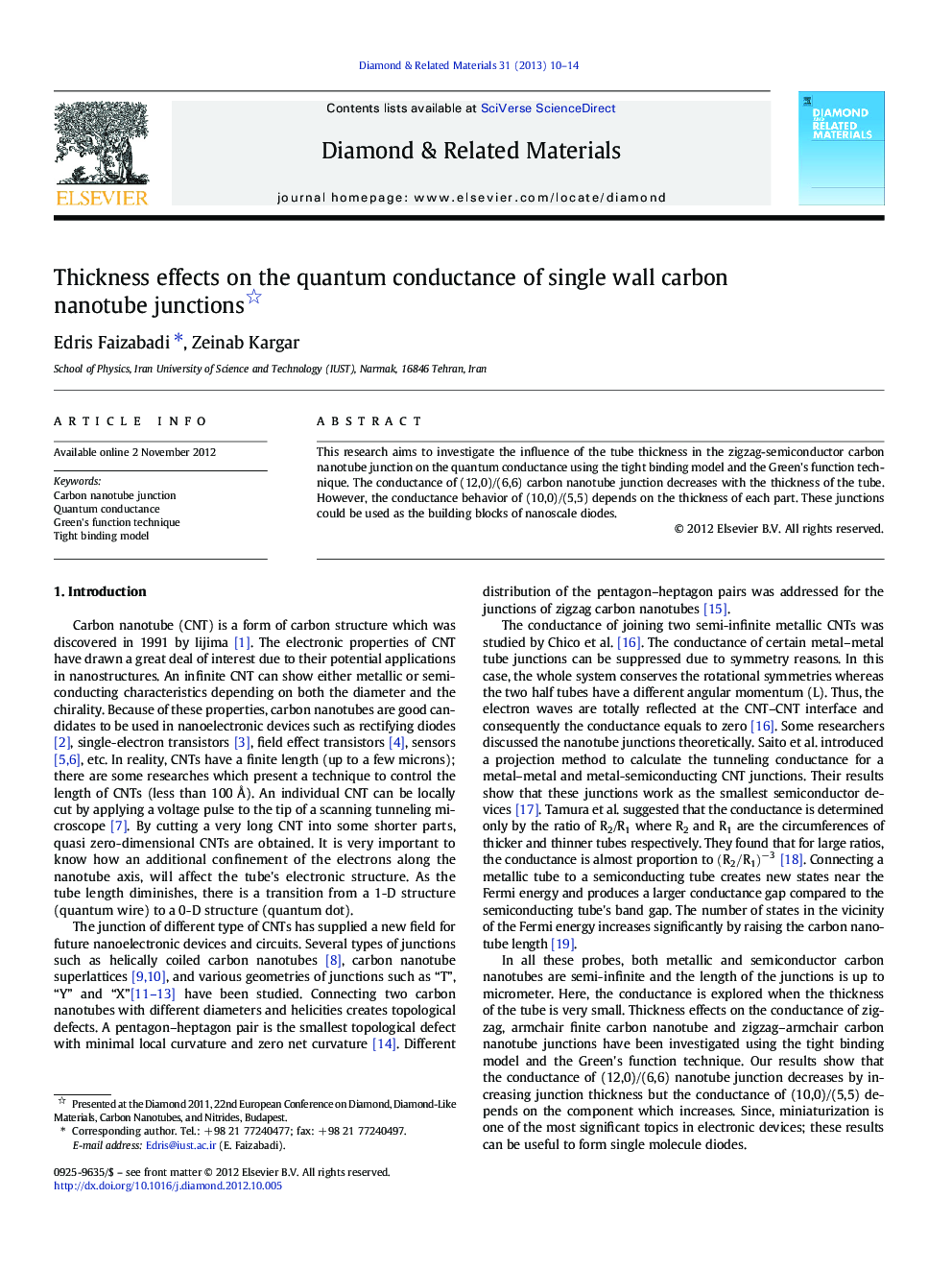 Thickness effects on the quantum conductance of single wall carbon nanotube junctions 