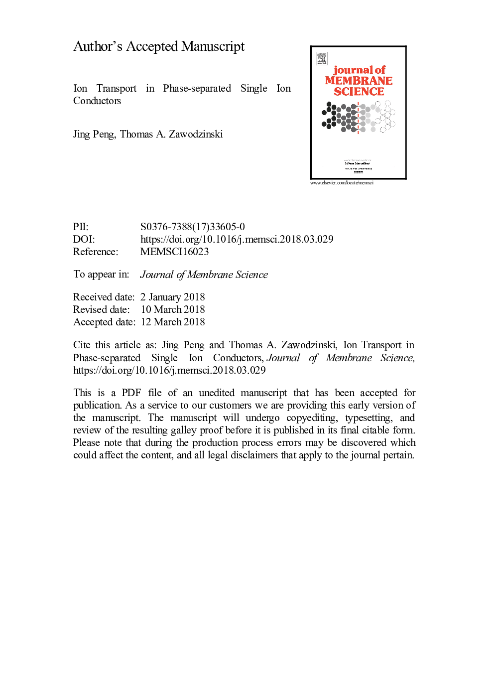 Ion transport in phase-separated single ion conductors