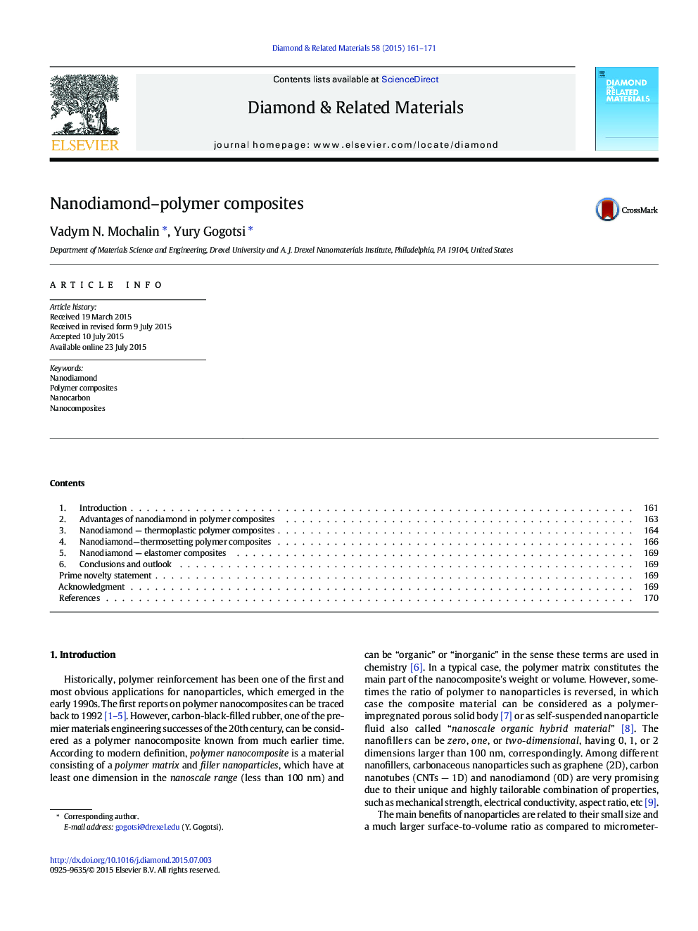 Nanodiamond–polymer composites