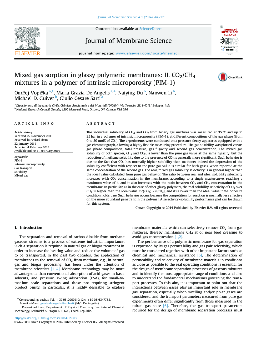 Mixed gas sorption in glassy polymeric membranes: II. CO2/CH4 mixtures in a polymer of intrinsic microporosity (PIM-1)