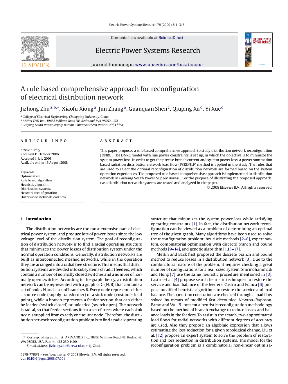 A rule based comprehensive approach for reconfiguration of electrical distribution network