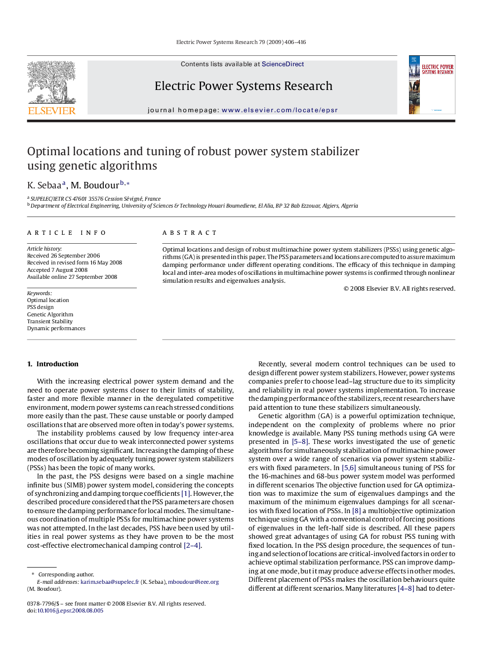 Optimal locations and tuning of robust power system stabilizer using genetic algorithms