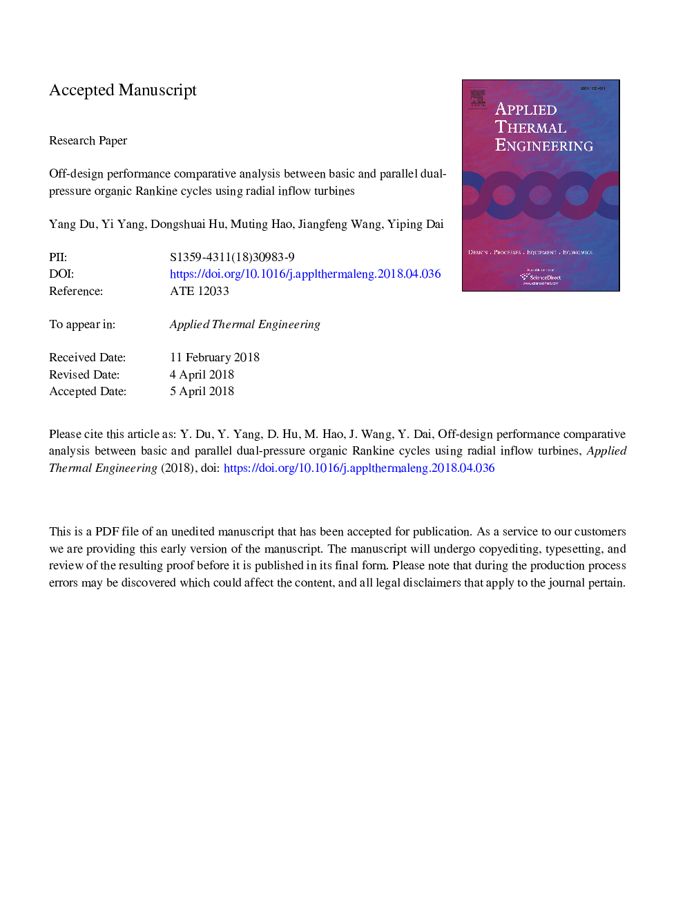 Off-design performance comparative analysis between basic and parallel dual-pressure organic Rankine cycles using radial inflow turbines