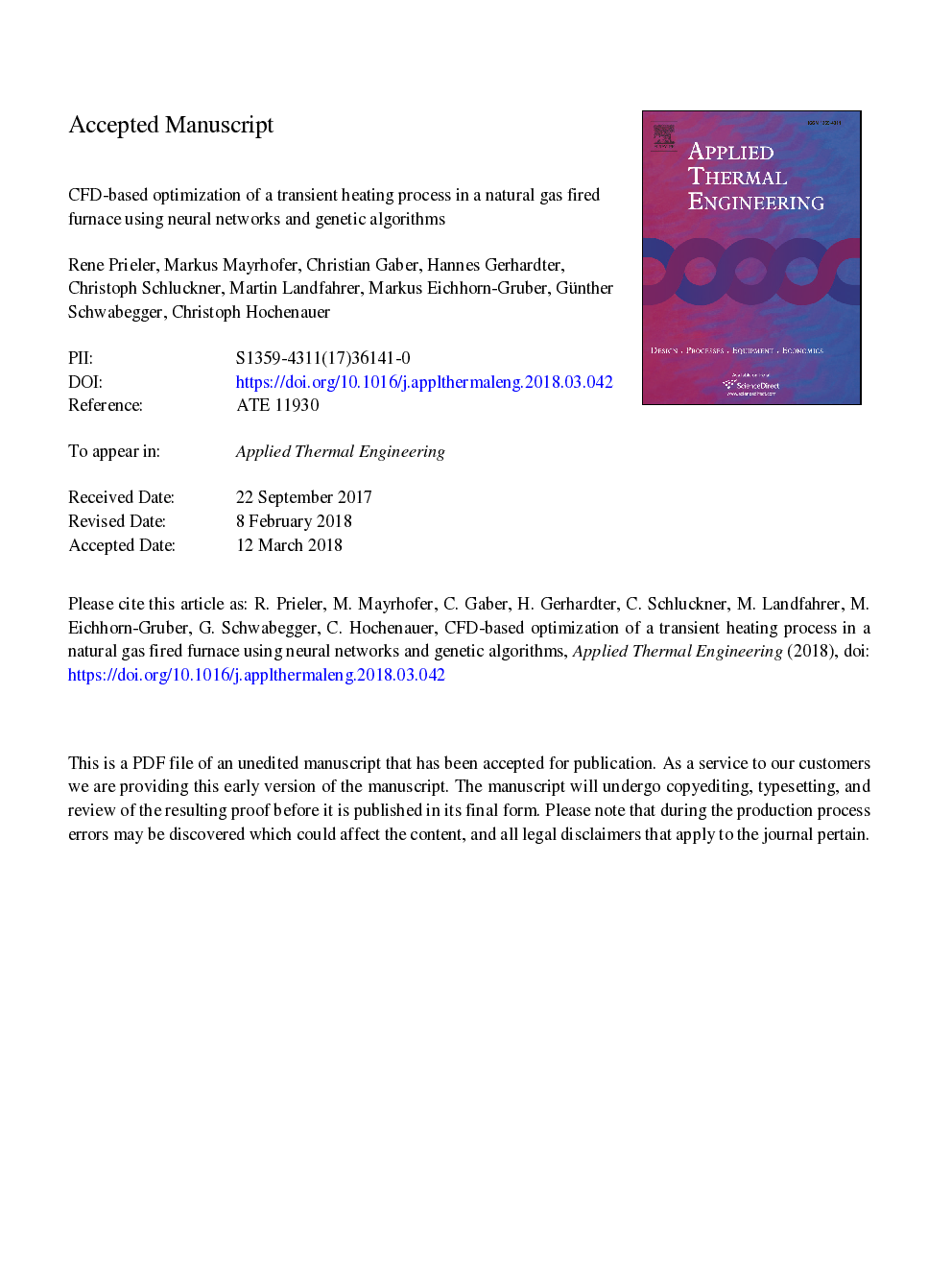 CFD-based optimization of a transient heating process in a natural gas fired furnace using neural networks and genetic algorithms