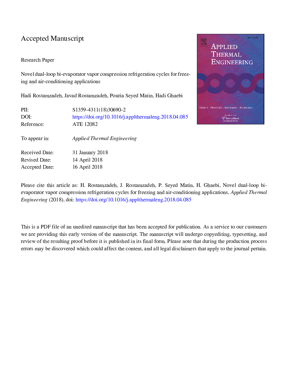 Novel dual-loop bi-evaporator vapor compression refrigeration cycles for freezing and air-conditioning applications