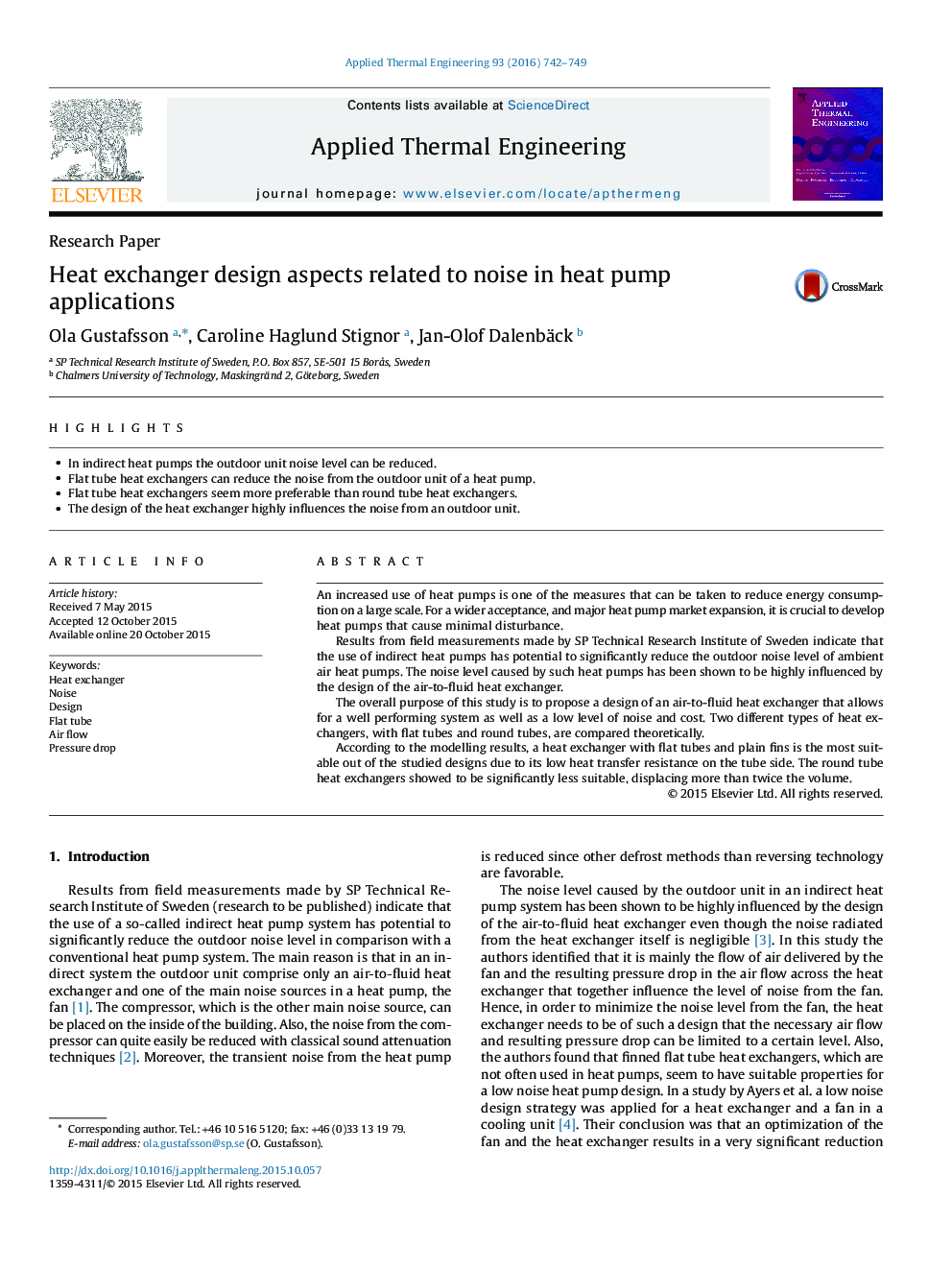 Heat exchanger design aspects related to noise in heat pump applications